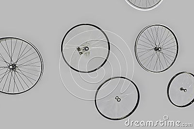 Bike wheels - concepts and joint team effort Stock Photo