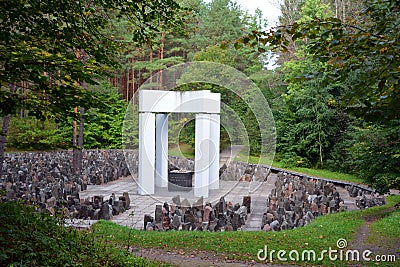 Bikernieki Memorial is a war memorial to Holocaust victims of World War II Editorial Stock Photo