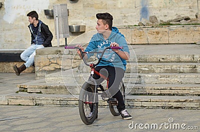 Biker Boy Editorial Stock Photo