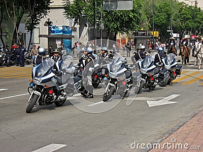 Biker Cops Mexico City Editorial Stock Photo