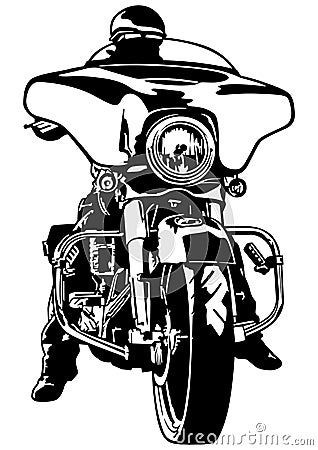 Biker Front View Vector Illustration