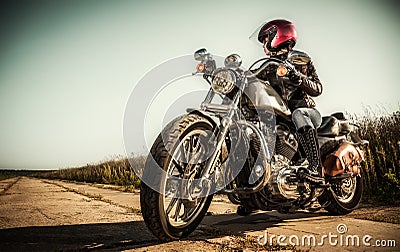 Biker girl Stock Photo