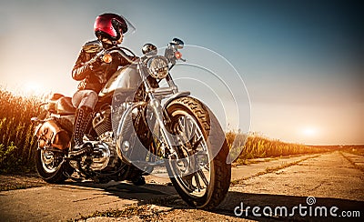 Biker girl Stock Photo