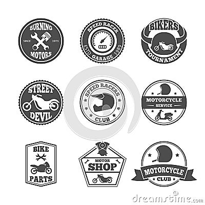 Biker label set Vector Illustration