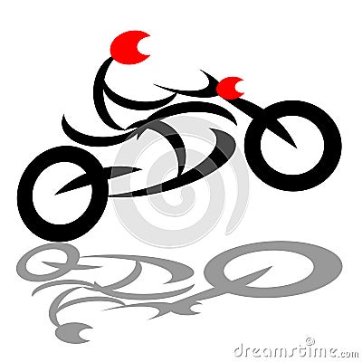 Biker riding motorcycle Stock Photo