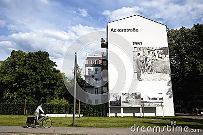 Biker in a street of Berlin, Germany Editorial Stock Photo