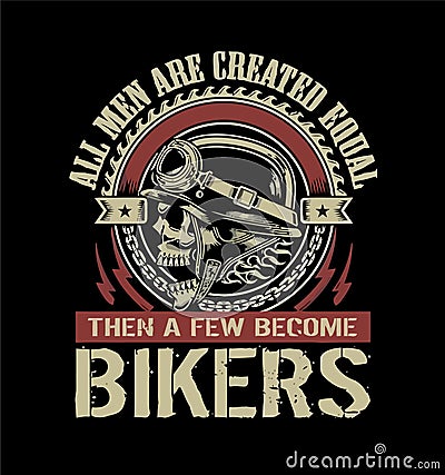 Biker T-shirt design templates. Motorcycle typography, t-shirt graphics, vector emblems. Biker t-shirt design elements. Vector Illustration