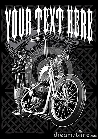 Bikers apparel design Cartoon Illustration