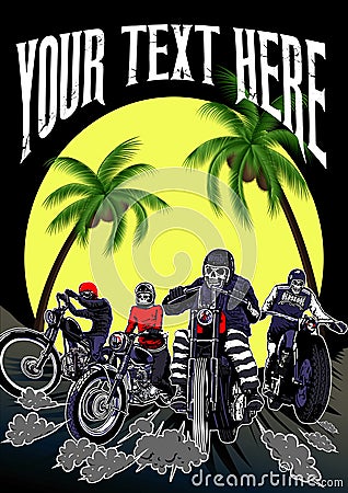 Bikers apparel design2 Cartoon Illustration