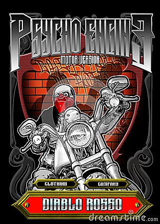 Bikers apparel design7 Cartoon Illustration