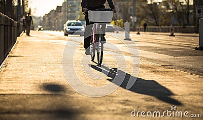 Bikers on a city street Stock Photo
