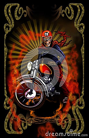 Bikers and rockers Cartoon Illustration