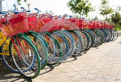 Bikes at Googleplex - Google Headquarters Editorial Stock Photo