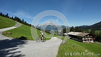 Biking around Kitzbuheler Horn, Kitzbuheler Alpen, Tirol, Austria Stock Photo