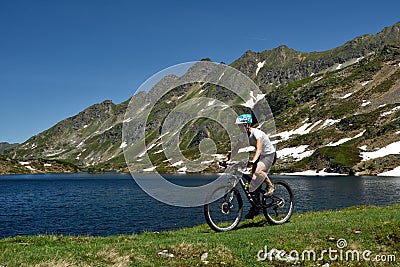 Biking around Unterer Giglachsee, Schladminger Tauern, Steiermark, Austria Stock Photo