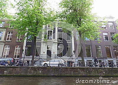 Biking in the City of Bicycle, Amsterdam Editorial Stock Photo