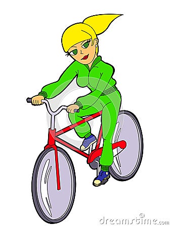 Biking girl Stock Photo