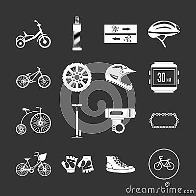 Biking icons set grey vector Vector Illustration