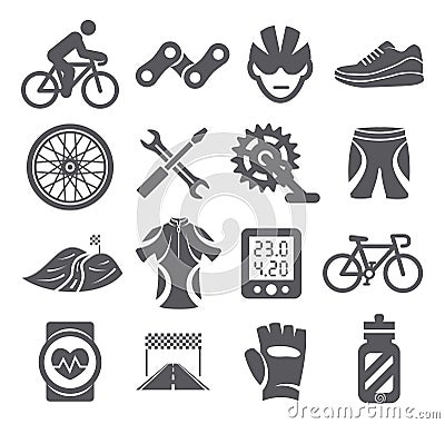 Biking icons Vector Illustration