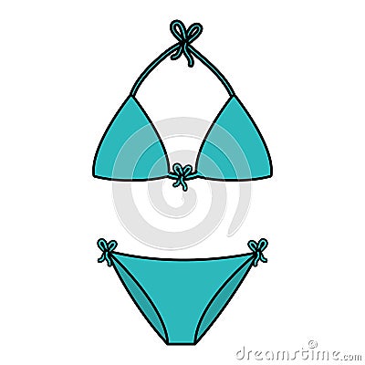 Bikini female swimsuit isolated icon Vector Illustration