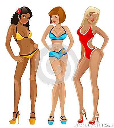 Bikini Girl Vector Illustration