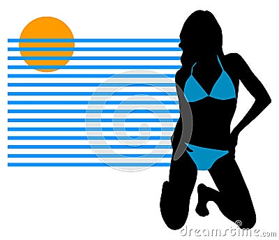 Bikini girl sunbathing Stock Photo