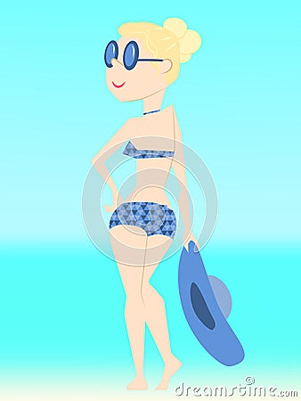 Bikini girl vectors Vector Illustration