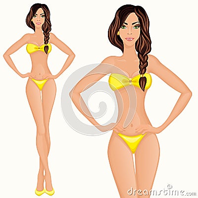 Bikini girl Vector Illustration
