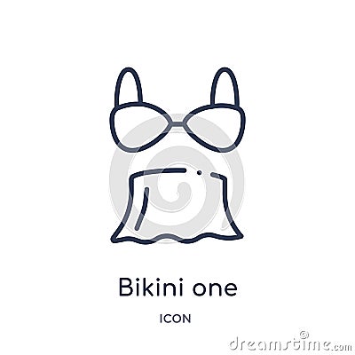 bikini one piece swimwear? icon from woman clothing outline collection. Thin line bikini one piece swimwear? icon isolated on Vector Illustration