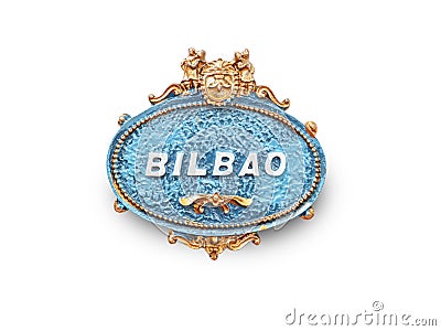 Bilbao Basque Country, Spain Streetsign Street Plate souvenir refrigerator magnet Stock Photo