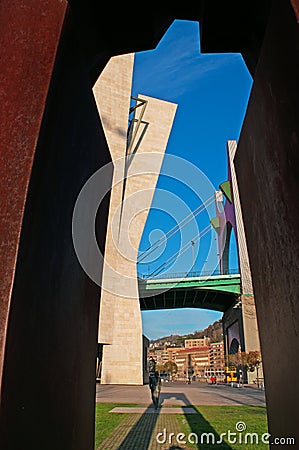 The public sculpture of Ramon Rubial Cavia, socialist, Bilbao, Basque Country, Spain, Northern Spain, Iberian Peninsula, Europe Editorial Stock Photo