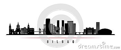 Bilbao skyline horizontal banner. Vector Illustration