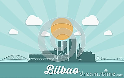 Bilbao skyline - Spain - vector illustration Vector Illustration