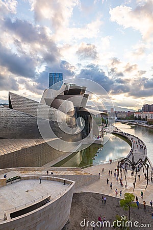 Guggenheim Museum in the Basque city of Bilbao, in northern Spain Editorial Stock Photo