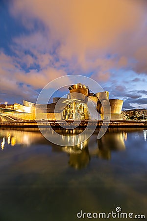 Guggenheim Museum in the Basque city of Bilbao, in northern Spain Editorial Stock Photo