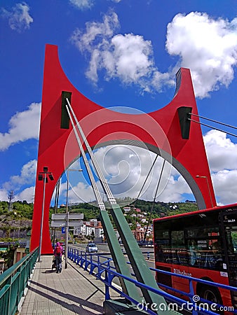 Bilbao - Puente de la Salve - Spain. Editorial Stock Photo