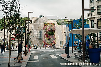 Bilbao, Spain - sep, 2021 Puppy, sculpture designed by Jeff Koons Editorial Stock Photo