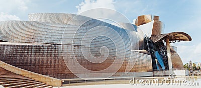 Bilbao, Spain - September, 2022: Panoramic view of Guggenheim Museum in Bilbao, Spain. Guggenheim Museum Bilbao is museum of Editorial Stock Photo