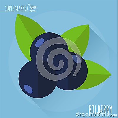 Bilberry vector icon. Vector Illustration