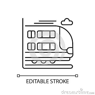 Bilevel train linear icon Vector Illustration