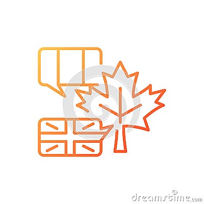 Bilingual country gradient linear vector icon Vector Illustration