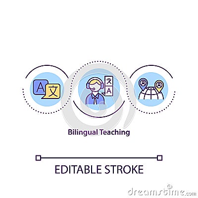 Bilingual teaching concept icon Vector Illustration