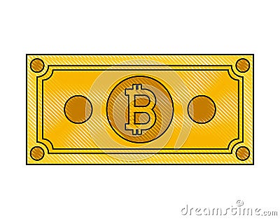 Bill bitcoin commerce technology icon Vector Illustration