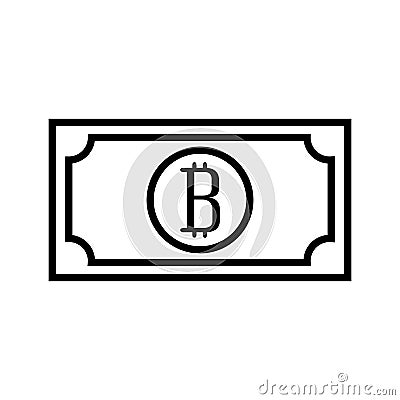 Bill with bitcoin symbol Vector Illustration