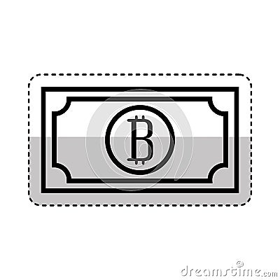 Bill with bitcoin symbol Vector Illustration