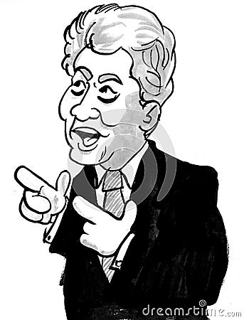 Bill Clinton Cartoon Editorial Stock Photo