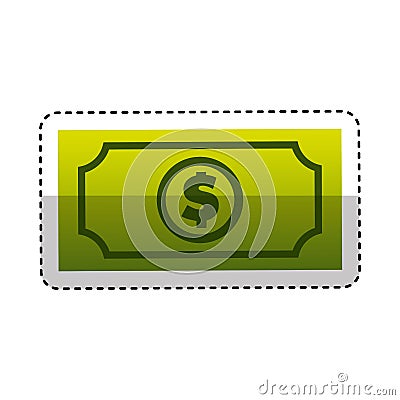 Bill dollar isolated icon Vector Illustration