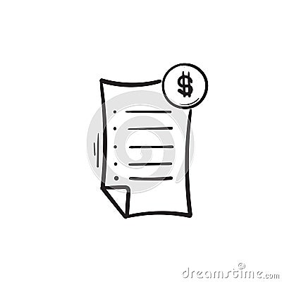 Bill, Invoice icon, Payment icon, Medical bill, Banking transaction receipt, Online shopping invoice, Procurement expense, Money Vector Illustration