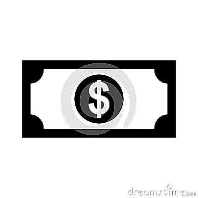 Bill money dollar icon Vector Illustration