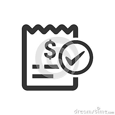 Bill Paid Icon Vector Illustration